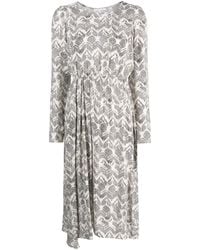 Patrizia Pepe - Zebra-Print Elasticated-Waist Midi Dress - Lyst