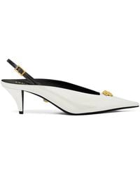 Versace - La Medusa Leather Slingbacks 55 Mm - Lyst