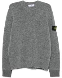 Stone Island - Strickpullover Mit Logo-Patch - Lyst