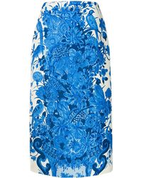 Valentino Garavani - Floral-Print Mid-Length Skirt - Lyst