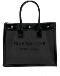 Saint Laurent - Rive Gauche Small Mesh & Leather Tote - Lyst