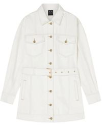 Emporio Armani - Belted Denim Jacket - Lyst