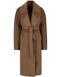 Max Mara - Mantel Met Ceintuur - Lyst