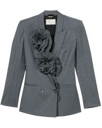 Blumarine - Pleated Rose-Embellished Blazer - Lyst