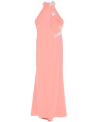 Cristallini - Robe Longue En Crêpe Stretch - Lyst