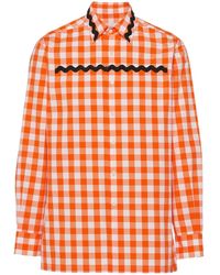 Prada - Chemise En Coton À Carreaux Vichy - Lyst