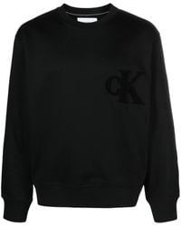 Calvin Klein - Felpa Girocollo Con Applicazione - Lyst