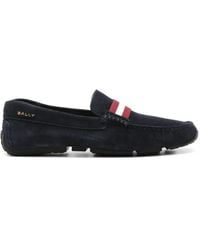 Bally - Mocassins En Daim À Détails Rayés - Lyst