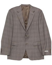 Canali - Check two-button blazer - Lyst
