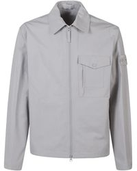 Stone Island - Sobrecamisa Con Parche Del Logo - Lyst