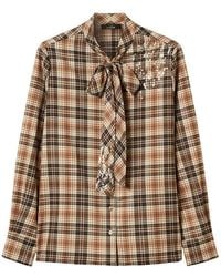 Twinset - Tartan Flannel Shirt With Embroidery - Lyst