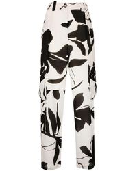 Liu Jo - Abstract-print silk cargo trousers - Lyst