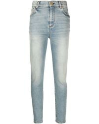 Balmain - Halbhohe Skinny-Jeans - Lyst