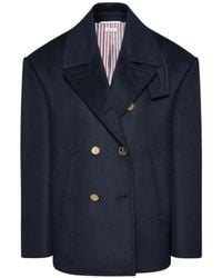 Thom Browne - Oversized Double-Breasted Peacoat - Lyst