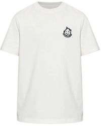 Moncler - T-Shirt Imprimé À Patch Logo - Lyst
