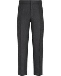 ZEGNA - Wool-Blend Tapered Trousers - Lyst