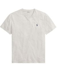 Polo Ralph Lauren - Embroidered-Logo V-Neck T-Shirt - Lyst