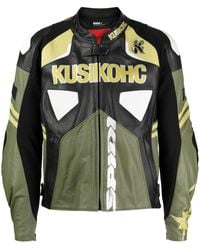 Kusikohc - Spidi Logo-Print Leather Jacket - Lyst