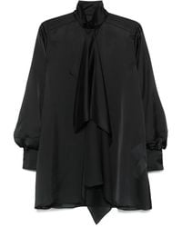 Sacai - High-Neck Draped Mini Dress - Lyst