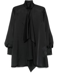 Sacai - High-Neck Draped Mini Dress - Lyst