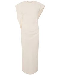 Victoria Beckham - Victoria Draped Asymmetric-Sleeve Midi Dress - Lyst