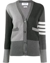 Thom Browne - Fun-mix 4bar Vネックカーディガン - Lyst