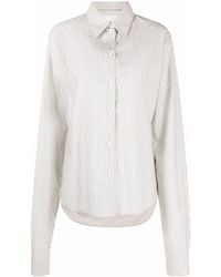 MM6 by Maison Martin Margiela - White Striped Oversized Cotton Shirt - Lyst