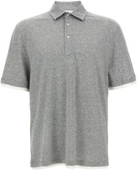 Brunello Cucinelli - Layered Polo Shirt With Contrasting Edges - Lyst