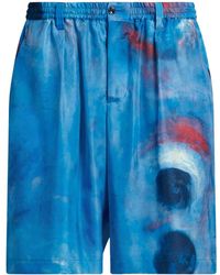 Marni - Shorts aus Seide mit Malerei-Print - Lyst