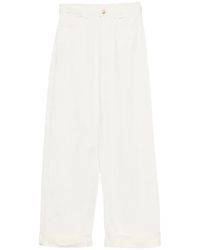 Emporio Armani - Linen Blend Trousers - Lyst