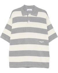 Stone Island - 5100042 Striped Raw Hand Organic Cotton + Linen S.I. Marina Polo Shirt - Lyst