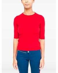 LA ROSE - Round-Neck Short-Sleeve Jumper - Lyst