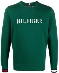 Tommy Hilfiger - Intarsia-knit Logo Crew-neck Jumper - Lyst