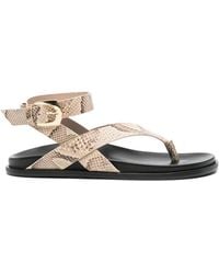 Stuart Weitzman - Marykate Snakeskin-Effect Sandals - Lyst
