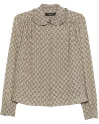 Gucci - Gg Print Silk Shirt - Lyst