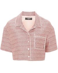 Amiri - Camicia Crop Bouclé - Lyst
