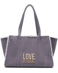 Love Moschino - Logo-lettering Denim Shoulder Bag - Lyst