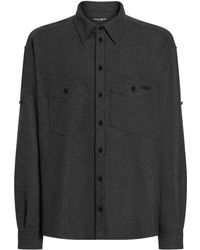 Dolce & Gabbana - Mélange Wool Mat Shirt - Lyst