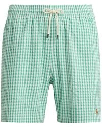 Polo Ralph Lauren - Gingham-Pattern Drawstring Swim Short - Lyst