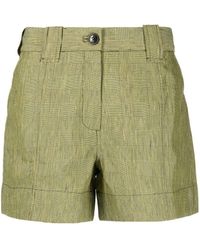 Ganni - Pantalones cortos de vestir a cuadros - Lyst