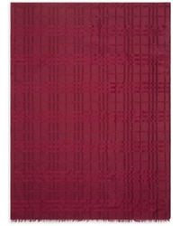 Burberry - Wide Check Silk Wool Cashmere Scarf - Lyst