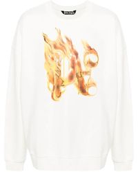 Palm Angels - Logo-Flame Print Sweatshirt - Lyst
