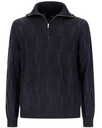 Zanone - Quarter-Zip Textured-Knit Sweater - Lyst