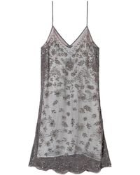 Twinset - Embroidered Tulle Mini Dress - Lyst