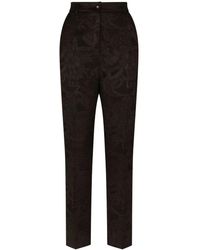 Dolce & Gabbana - Pantaloni Affusolati A Fiori Jacquard - Lyst