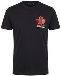 DSquared² - Ski Leaf Logo-Print Cotton T-Shirt - Lyst