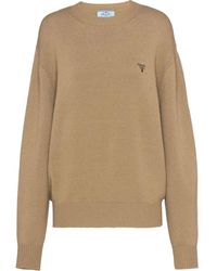 Prada - Pull En Cachemire À Logo Intarsia - Lyst