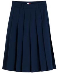 Tommy Hilfiger - Pleated A-Line Midi Skirt - Lyst