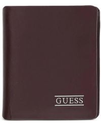 Guess - New Boston Logo-Plaque Bifold Leather Wallet - Lyst