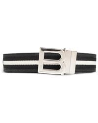 Bally - Ceinture Rayée À Plaque Logo - Lyst